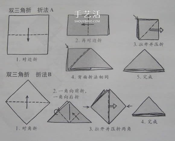 新手折纸入门：折纸符号及基本折法图解大全