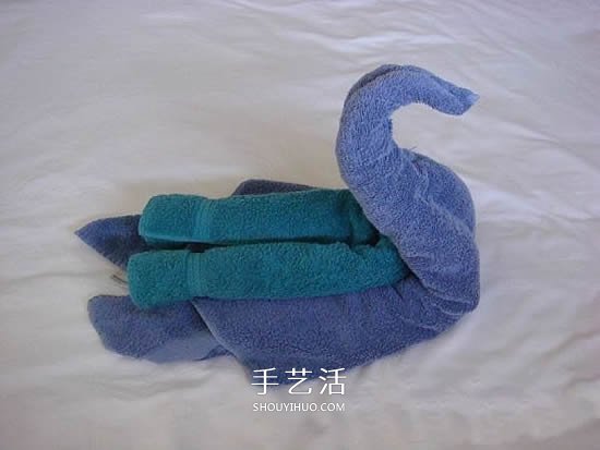 毛巾天鹅的折法图解 客房浴巾毛巾折天鹅