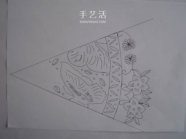 蝶恋花剪纸图解步骤 福字蝶恋花窗花的剪法