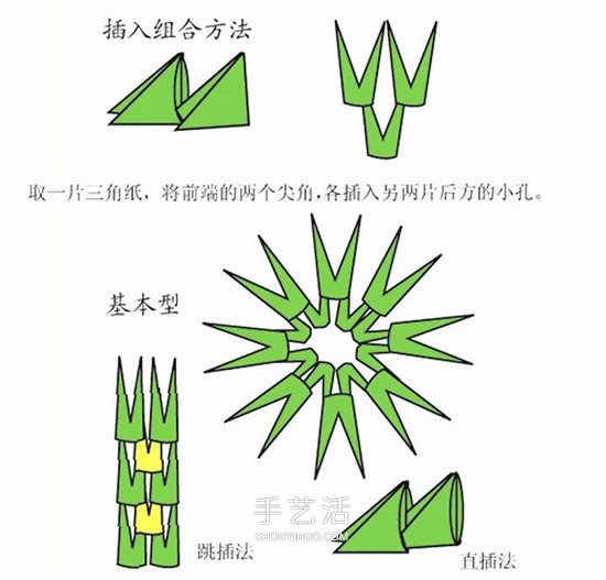 三角插折纸基础：三角插怎么折的图解教程