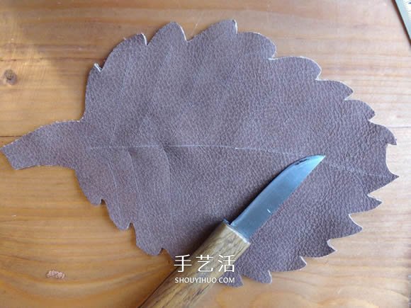 皮革手工制作树叶碗的做法图解