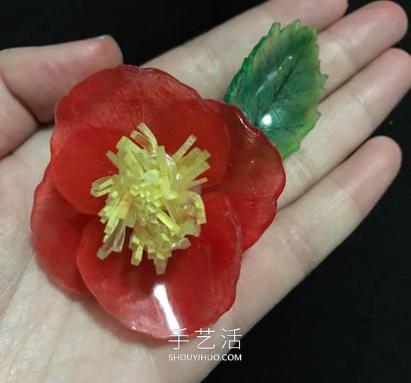 热缩片手工制作罂粟花胸针的做法教程