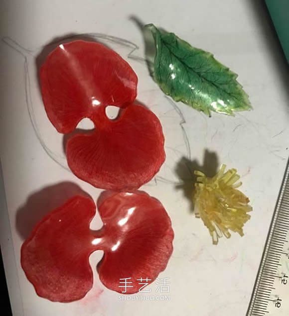 热缩片手工制作罂粟花胸针的做法教程