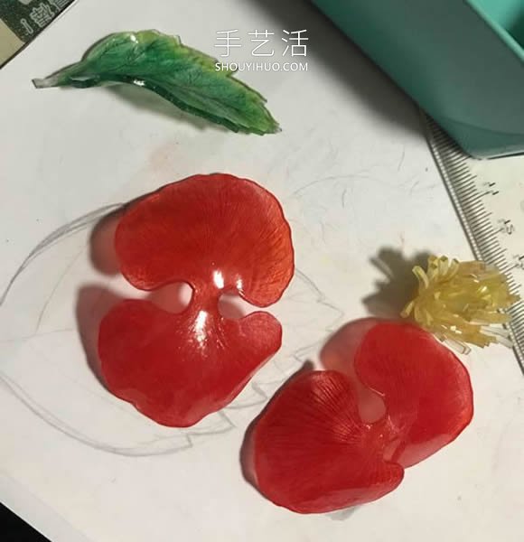 热缩片手工制作罂粟花胸针的做法教程