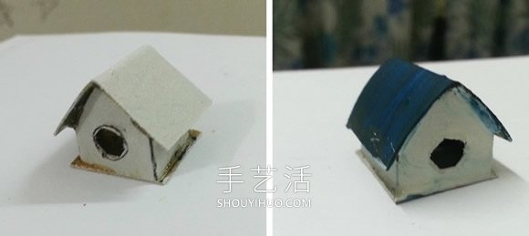 卡纸手工制作迷你鸟屋的做法教程