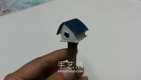 卡纸手工制作迷你鸟屋的做法教程