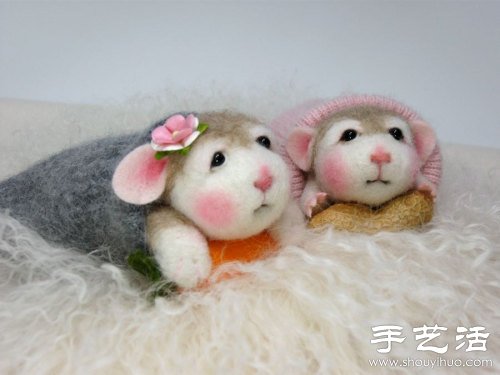 羊毛毡手工制作超萌小老鼠