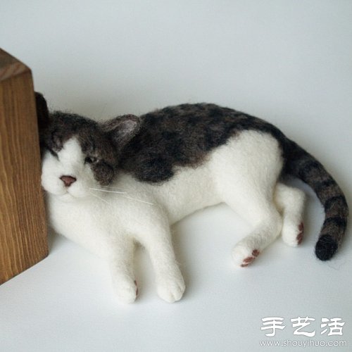 日本手工达人的猫咪羊毛毡作品