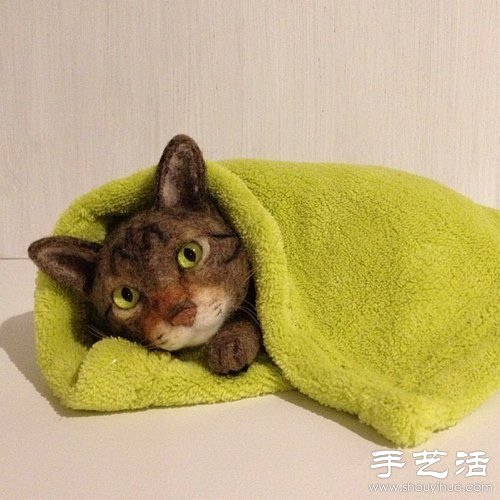 日本手工达人的猫咪羊毛毡作品