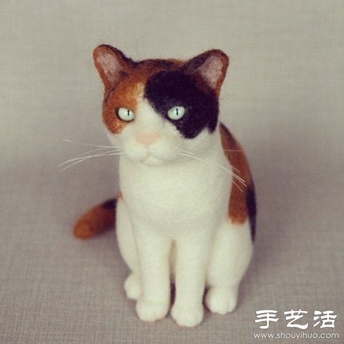 日本手工达人的猫咪羊毛毡作品