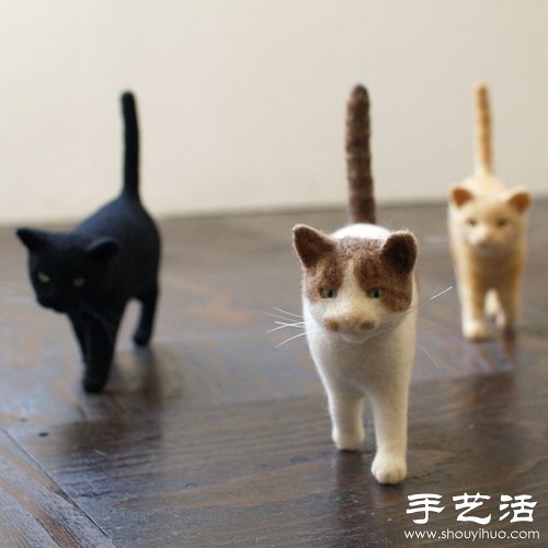 日本手工达人的猫咪羊毛毡作品