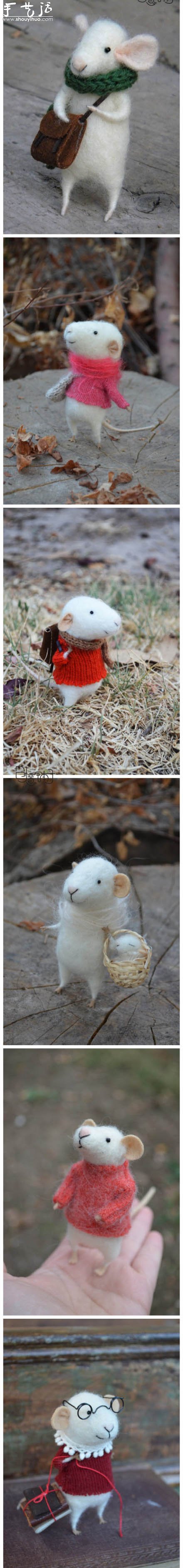 羊毛毡制作的可爱精灵鼠小弟