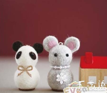 羊毛毡DIY制作可爱动物玩偶