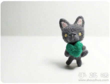 非常萌的猫咪主题羊毛毡手工艺品