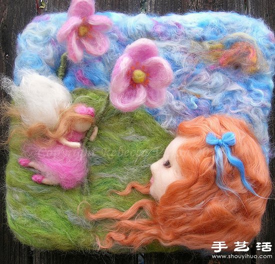 DIY类似油画效果的羊毛毡雕塑画