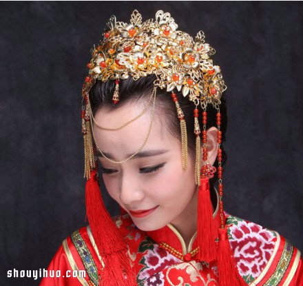 华丽丽的中式复古婚礼新娘头饰 美呆啦！