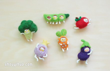 可爱羊毛毡蔬菜小人作品图片欣赏