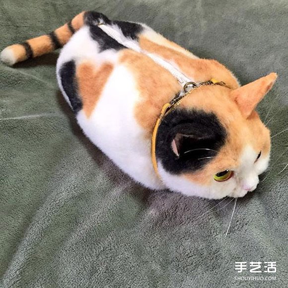 超逼真羊毛毡猫肩包 今天就带着我的猫出门吧