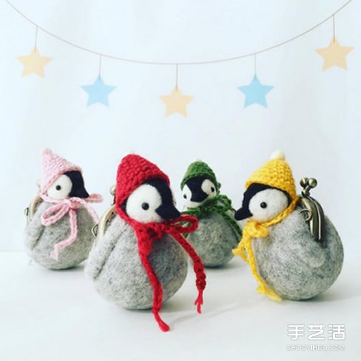 刺猬羊毛毡口金包　快用零钱喂饱它圆滚身躯