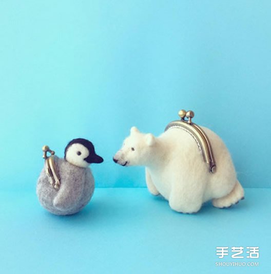 刺猬羊毛毡口金包　快用零钱喂饱它圆滚身躯