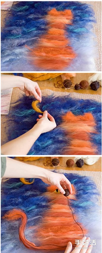 羊毛毡画教程 将涂鸦DIY制作成漂亮的毛毡画