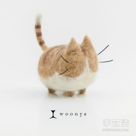 萌系羊毛毡猫咪作品欣赏 可爱的毛绒玩具猫咪