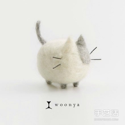 萌系羊毛毡猫咪作品欣赏 可爱的毛绒玩具猫咪