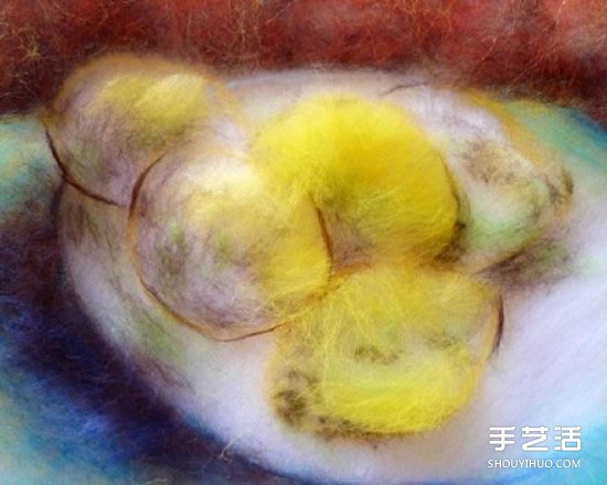 宛如油画般的水果羊毛毡画 具有羊毛独特质感