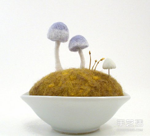 美好的羊毛毡蘑菇作品图片 让你的心灵净化