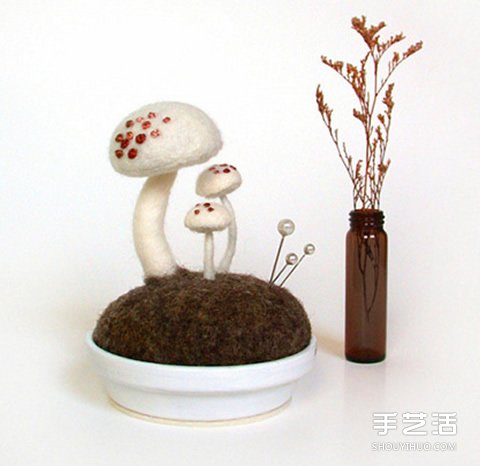 美好的羊毛毡蘑菇作品图片 让你的心灵净化