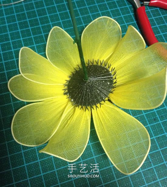 如何制作丝网花：丝网花向日葵制作图解教程