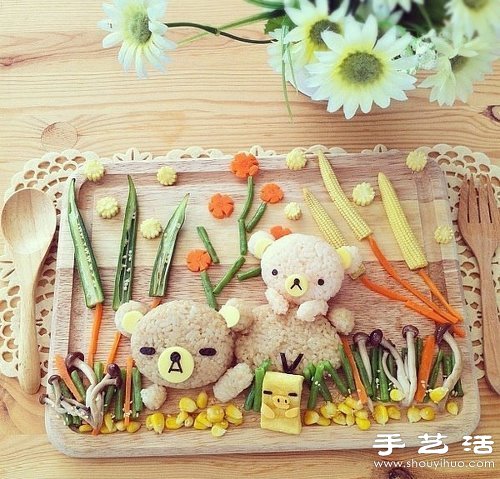 DIY可爱有趣的创意食物摆盘