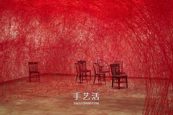 Chiharu Shiota塩田千春的大型针线装置艺术