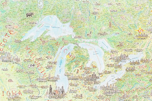 5年时间！Anton Thomas绘制巨型彩色铅笔地图