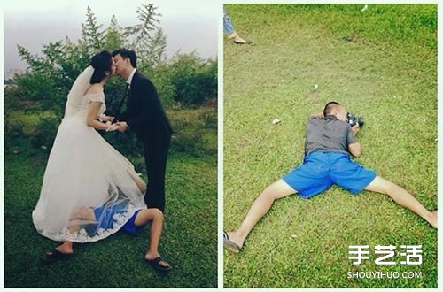 美到不科学婚纱照背后 多亏幕后人员卖命拍摄