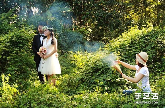 美到不科学婚纱照背后 多亏幕后人员卖命拍摄