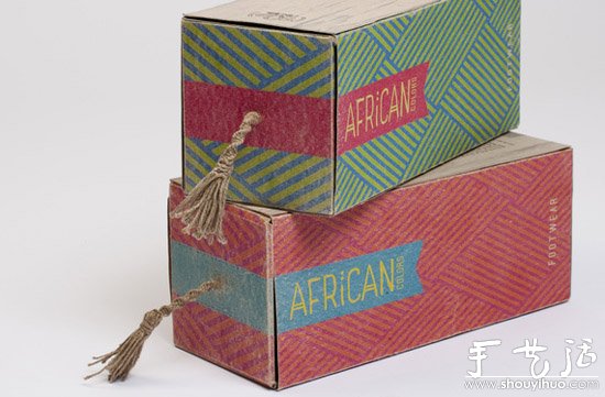 非洲风情AFRiCAN休闲鞋包装盒设计