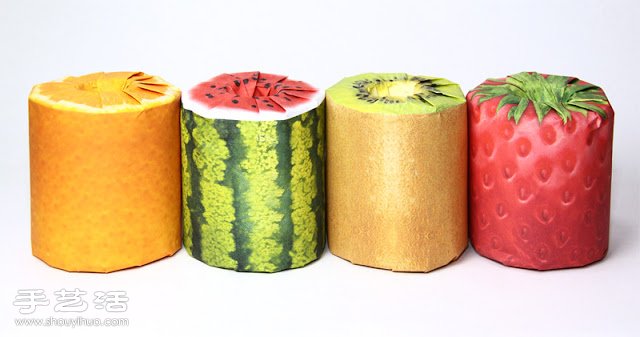 缤纷的水果卷筒卫生纸包装设计