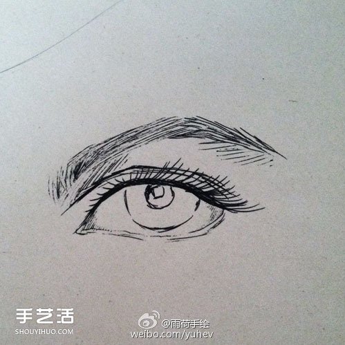 英气勃勃的男性眼睛素描的基本画法步骤