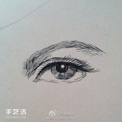 英气勃勃的男性眼睛素描的基本画法步骤