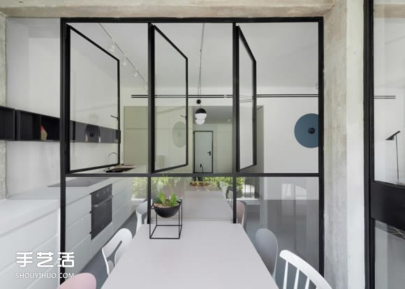 极简风格公寓设计 黑色线条勾勒出精致空间