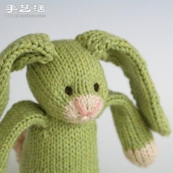针织长耳兔子玩偶