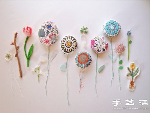漂亮针织花朵手工艺品