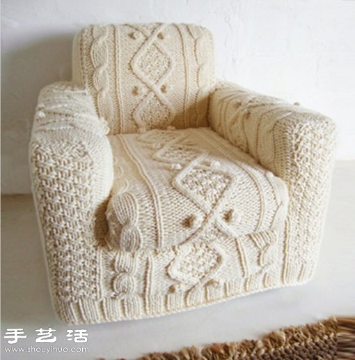 毛线针织漂亮沙发套