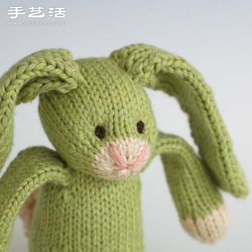 针织长耳兔子玩偶