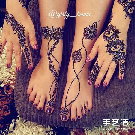 Henna印度传统人体彩绘 不用纹身也能美美的