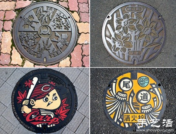 日本街头创意井盖DIY设计