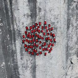 攀登阿尔卑斯山 利用登山队员DIY艺术图案