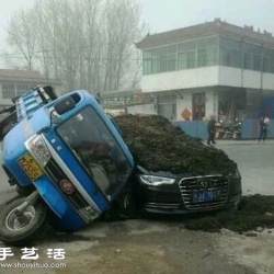 当奥迪遇上拉粪车