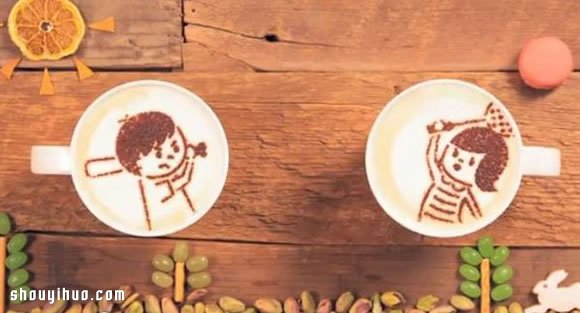 创意拿铁咖啡动画 用一千杯拿铁向她告白